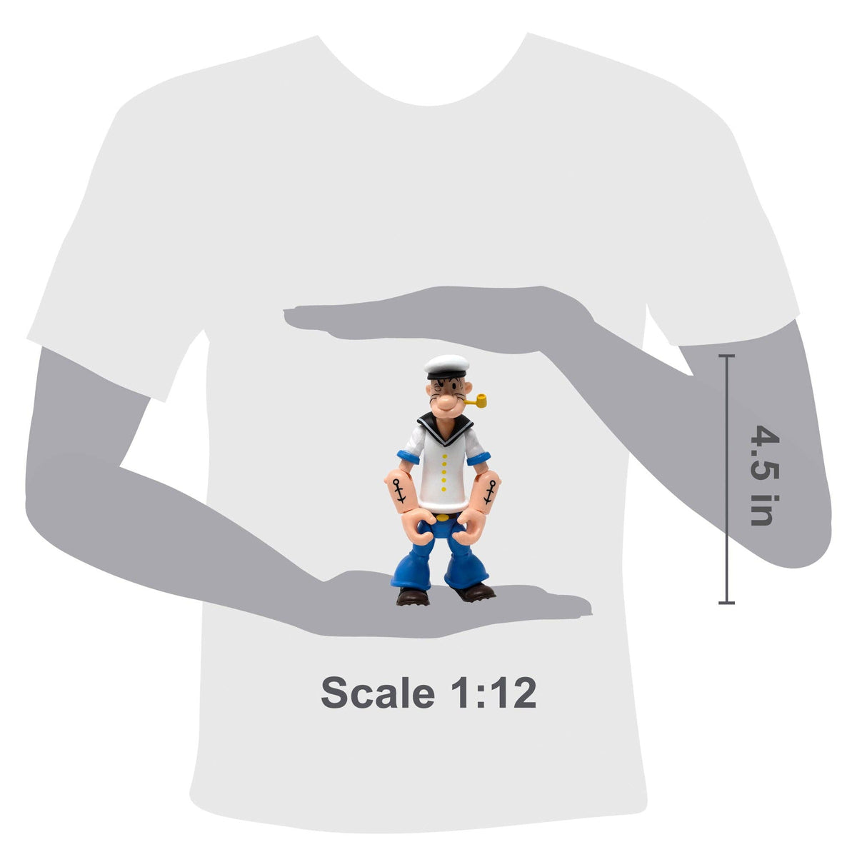 Boss Fight Studio: Action Figures and Collectibles - Popeye Classics Action Figure: Popeye 1st Appearance - white shirt