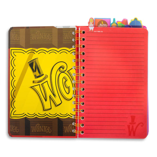 Toynk - Willy Wonka Bar 5-Tab Spiral Notebook With 75 Sheets
