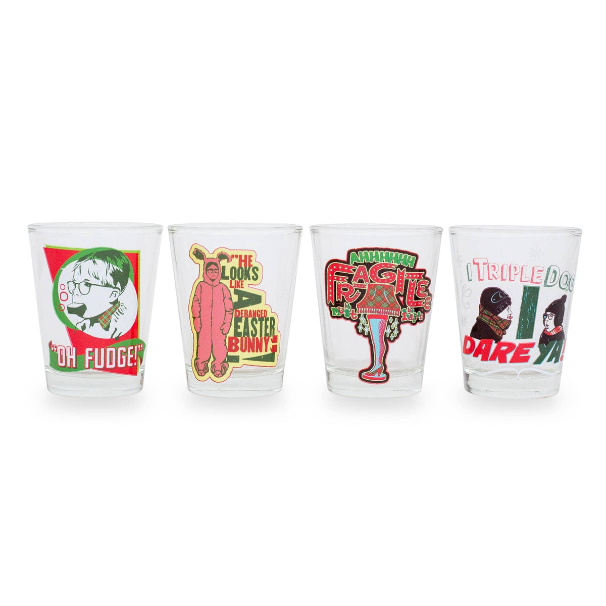 A Christmas Story Quotes 4 Piece Mini Glass Set