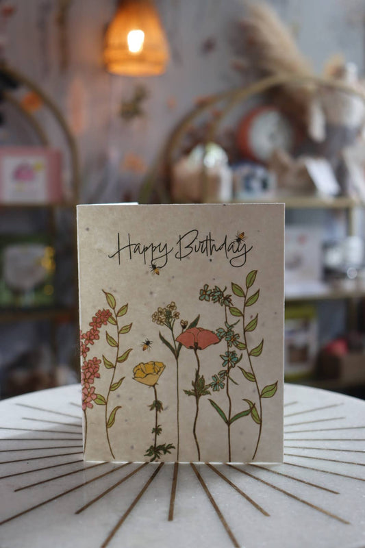 The Raven’s Edge Studio - Wildflower Seed Birthday Card: Plantable Flower Garden