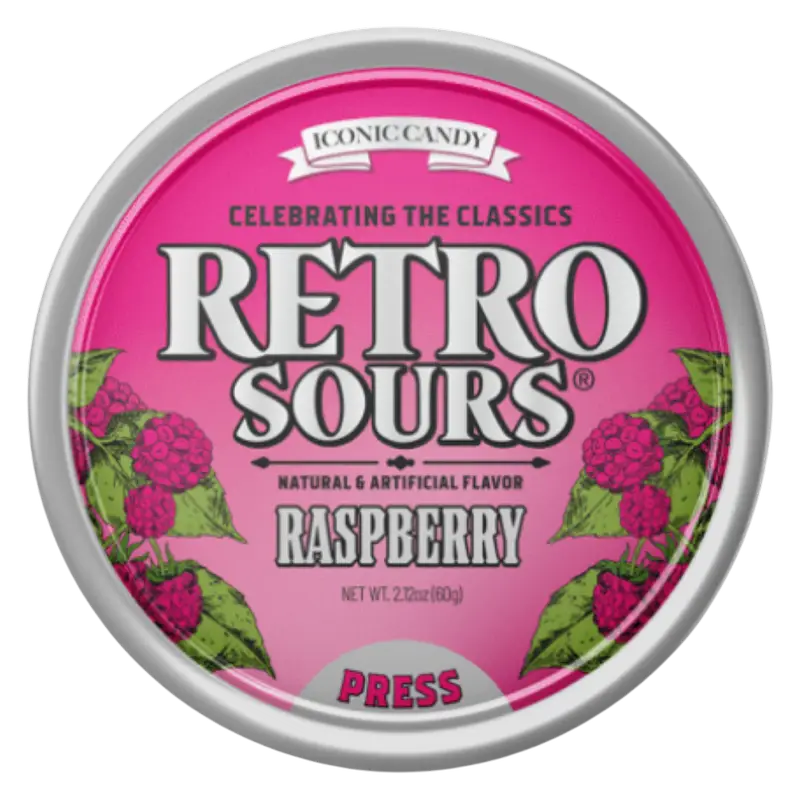 Retro Sours 60g Tin Raspberry