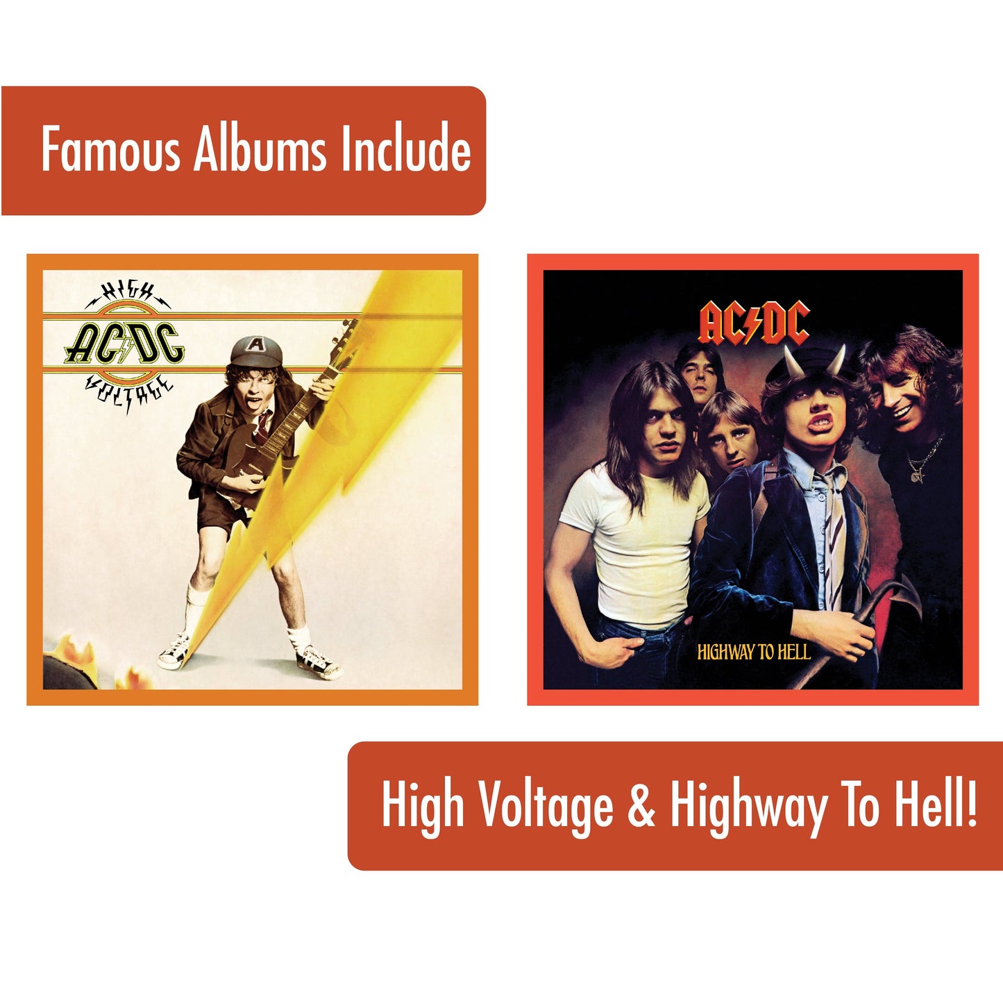 AC/DC Classic Covers Drinking Glass Set (4-Pack / 16oz)