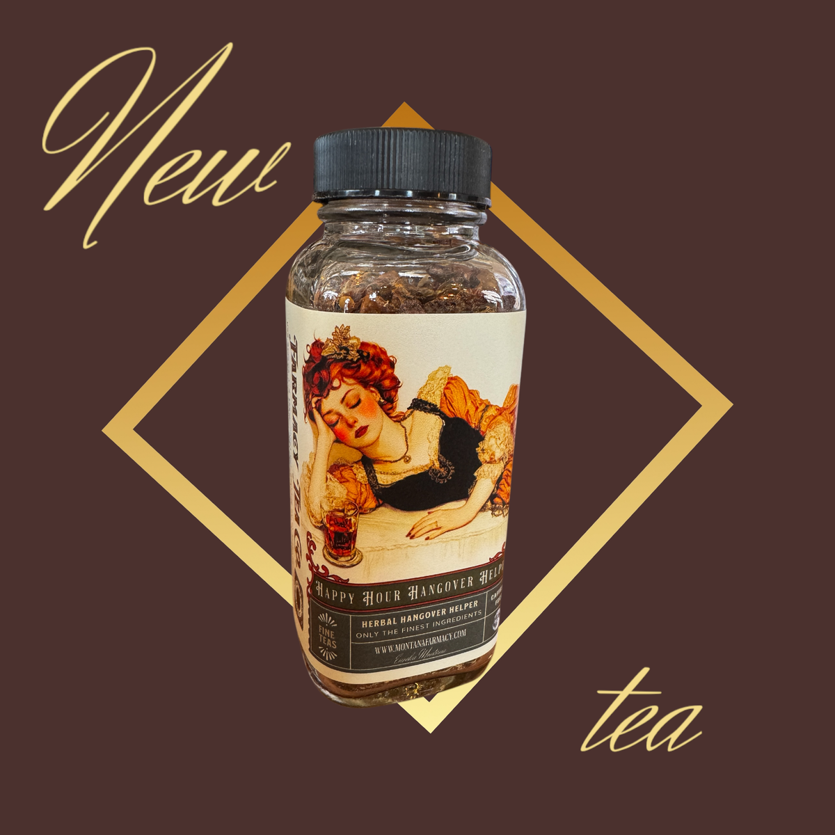 Happy Hour Hangover Helper Herbal Tea victorian Tea Jar West