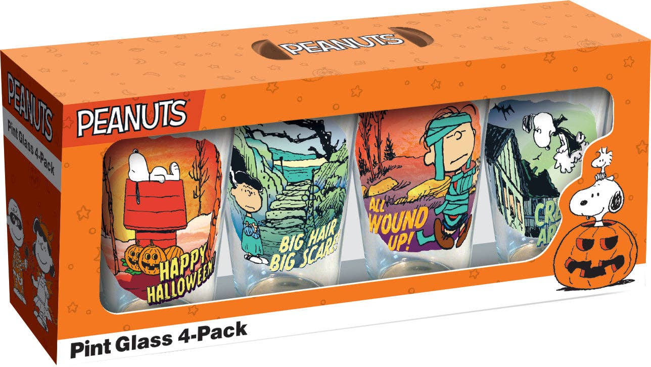Peanuts Halloween Pumpkin Fun Drinking Glass Set (4-Pack / 1