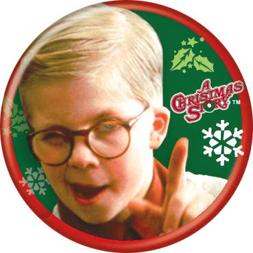 Christmas Story Ralphie on Green Button