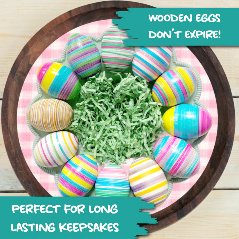Eggmazing Wooden Eggs- 12 Count