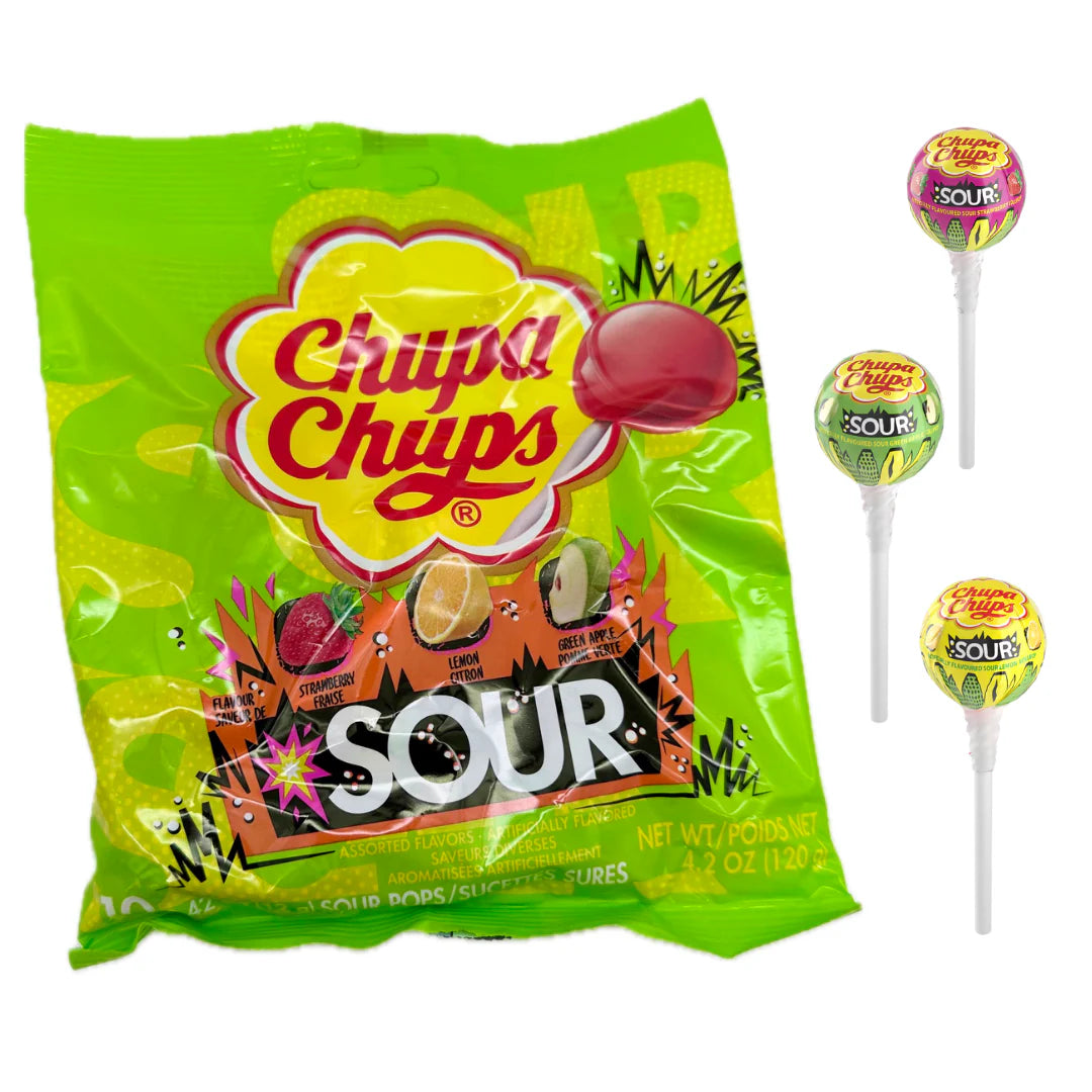 Chupa Chups Assorted Sour Peg Bags 4.2oz