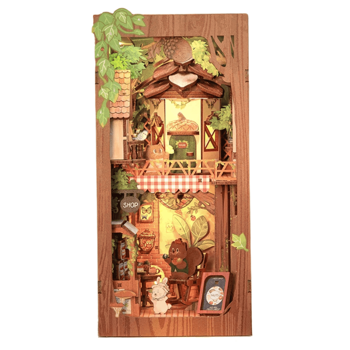 DIY Book Nook Kit: Squirrel Collector with Dust Cover