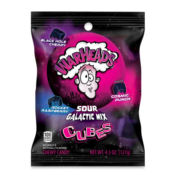 Warheads Galactic Mix Cubes Peg Bag 4.5oz