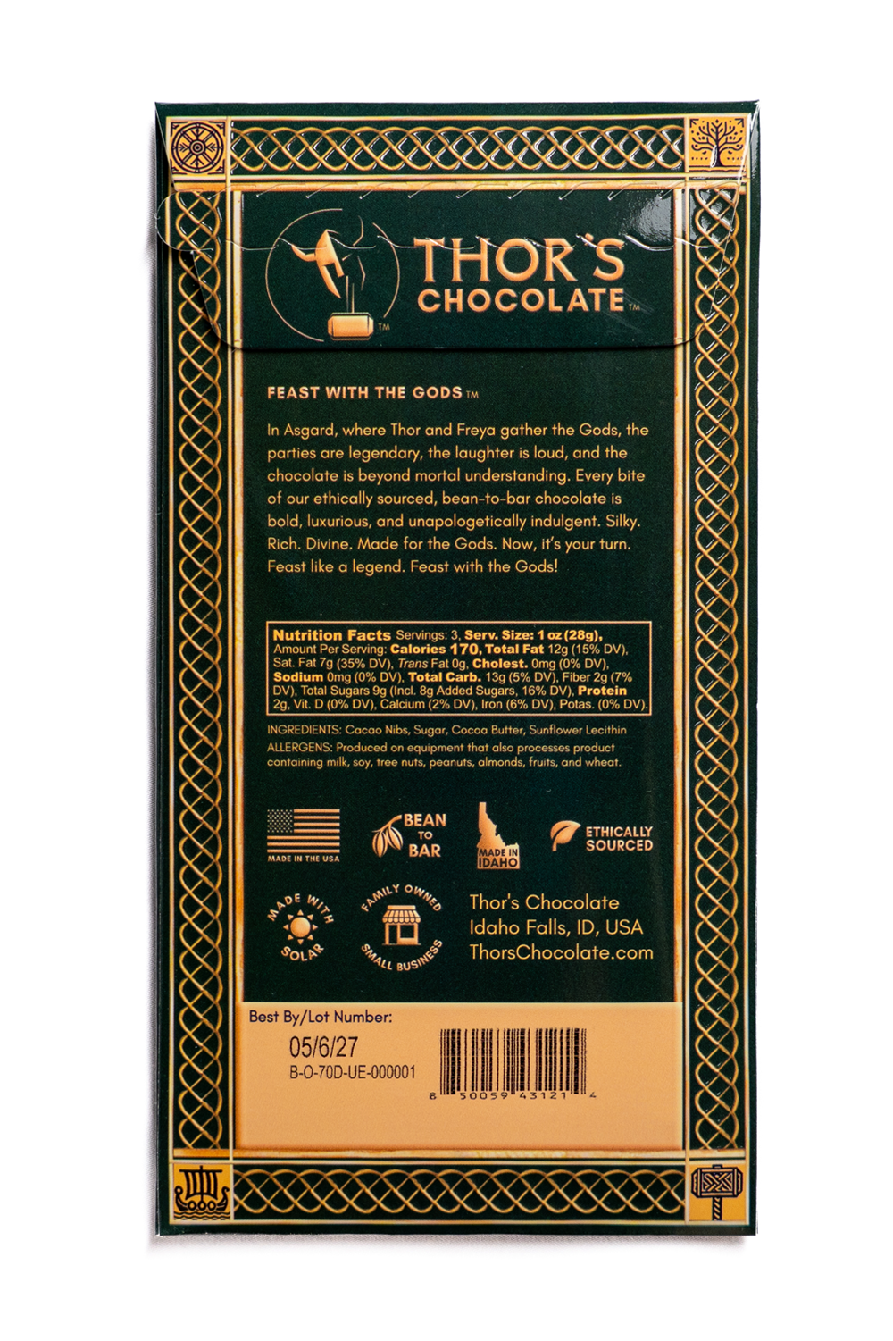 70% Dark Chocolate Bar