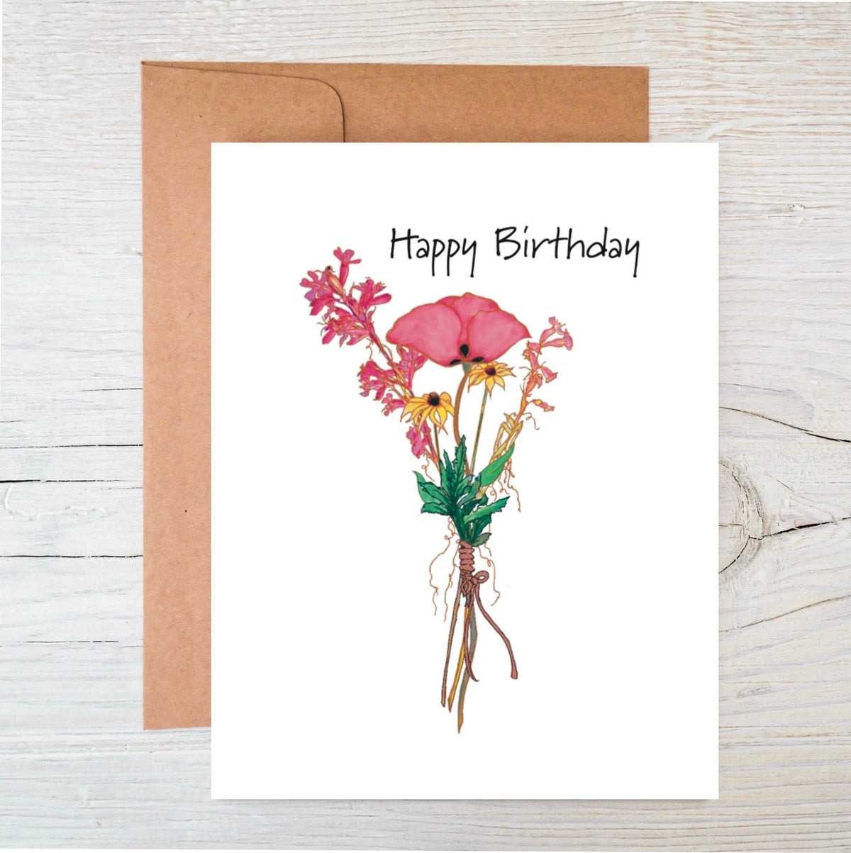 The Raven’s Edge Studio - Wildflower Seed Birthday Card: Eco Plantable, Rustic Bouquet