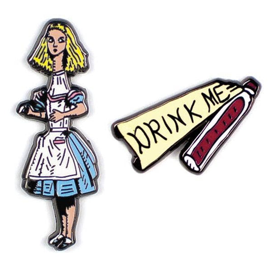 Alice & Drink Me Pins
