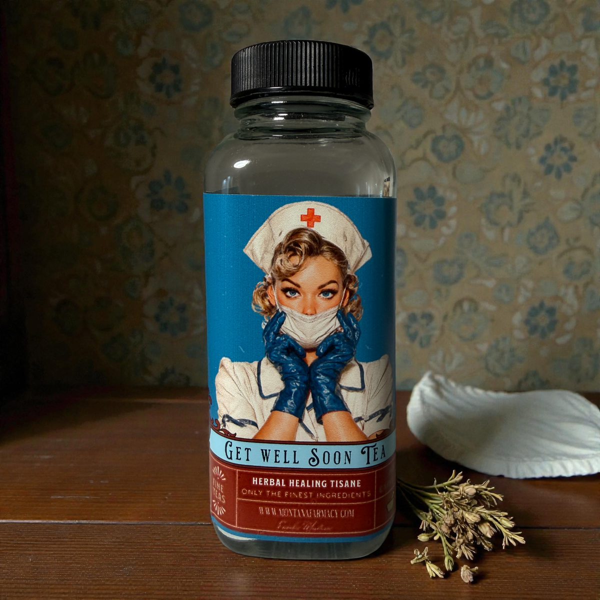 Montana Farmacy - Get Well Soon Greeting Card Tea Nurse me back to health Jar