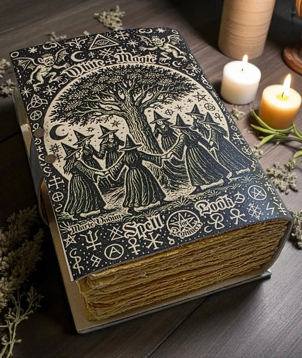 White Magic Leather Handmade Journal