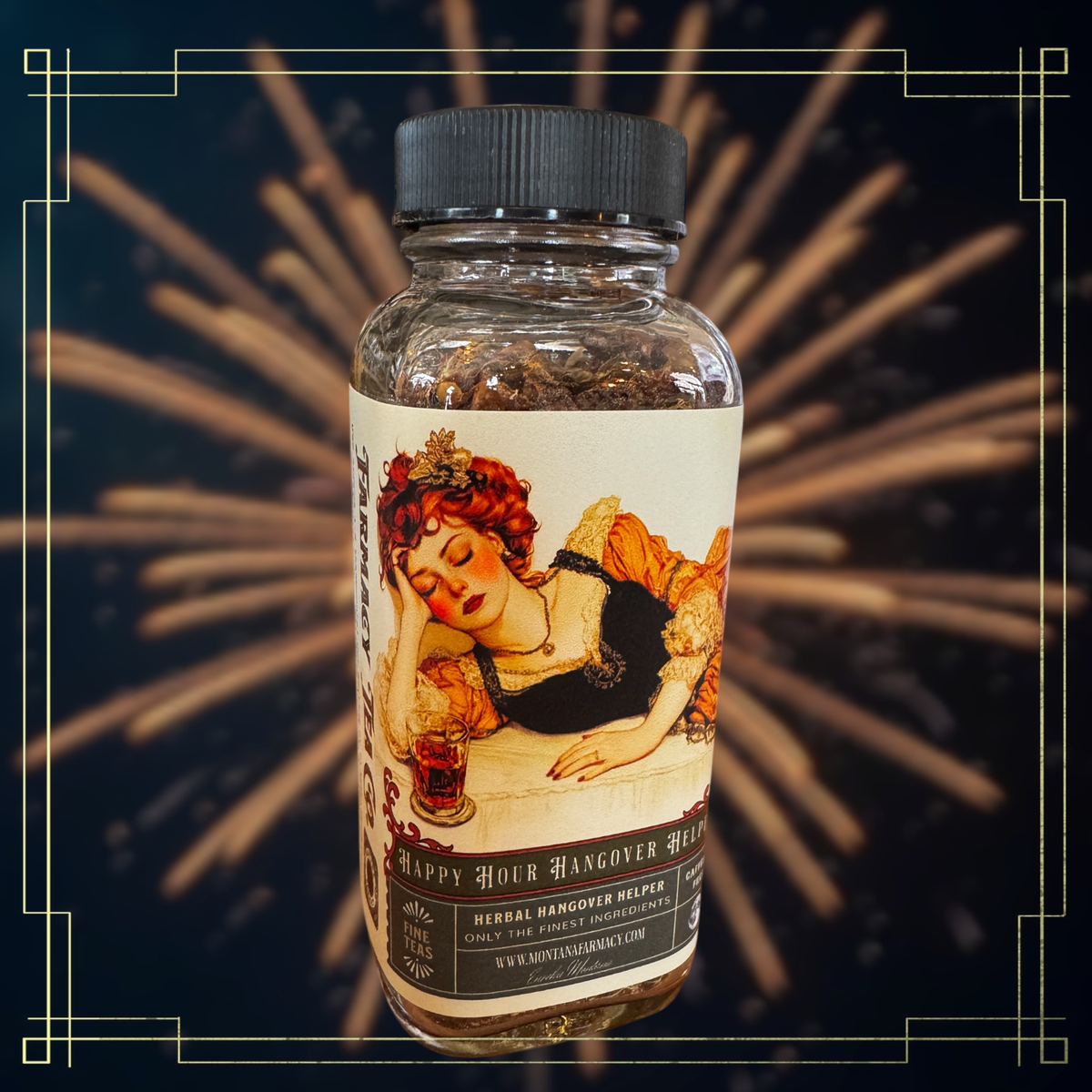 Happy Hour Hangover Helper Herbal Tea victorian Tea Jar West