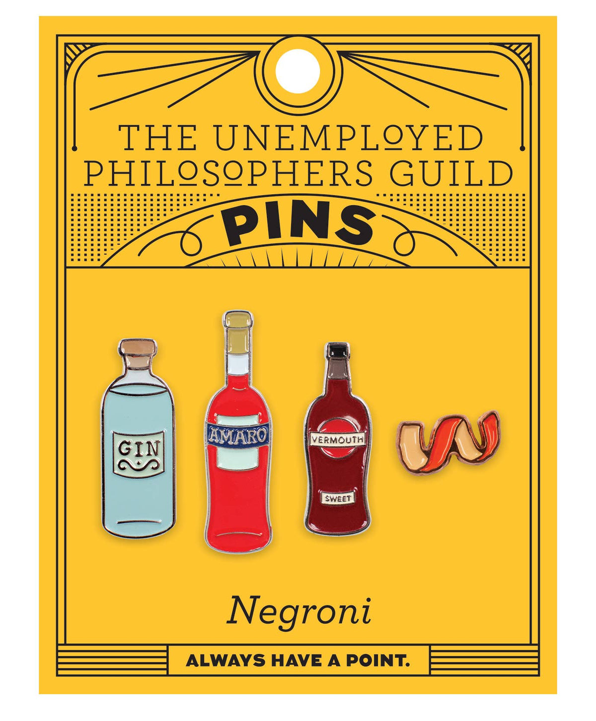 Negroni Cocktail Pin Set