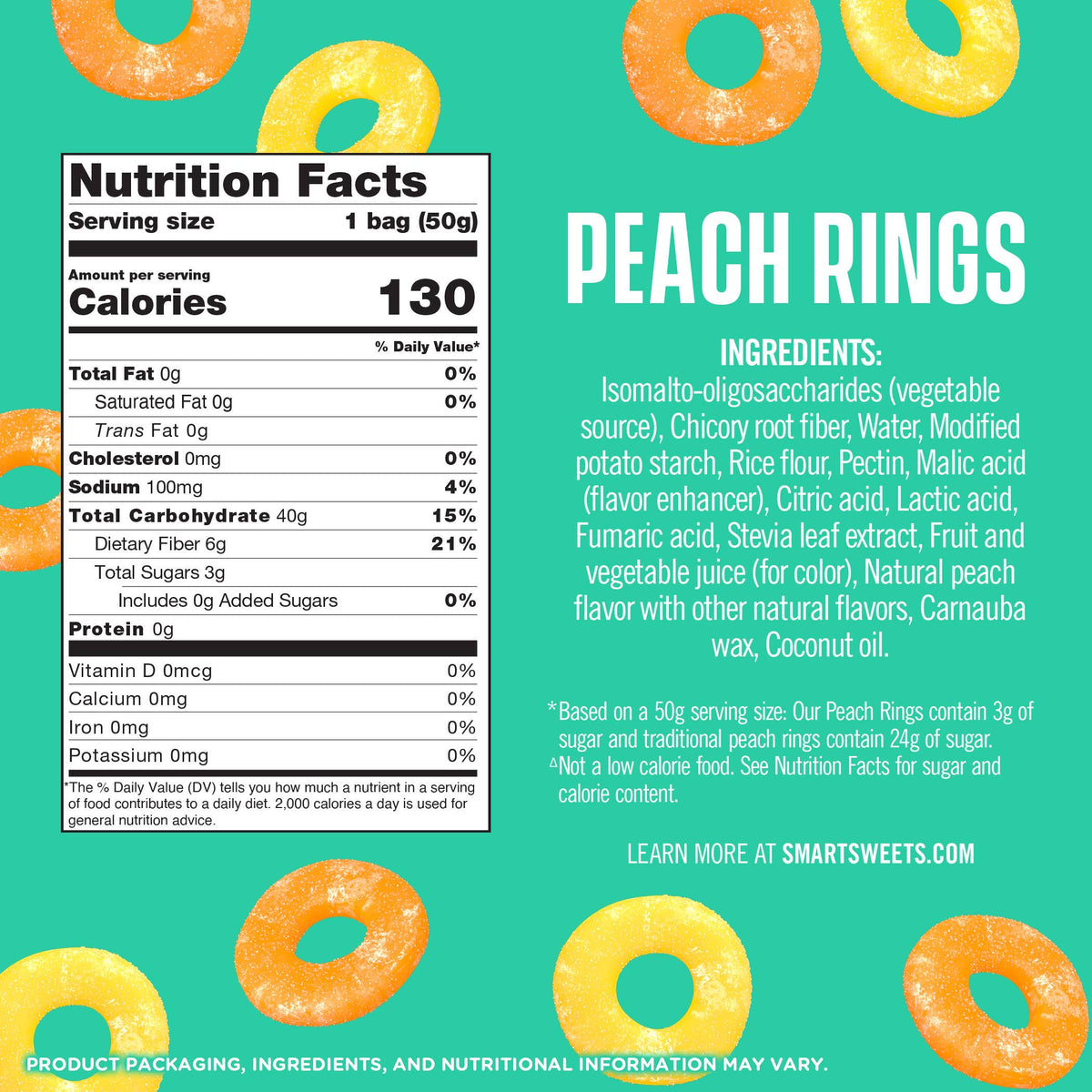 Smart Sweets Peach Rings Candy