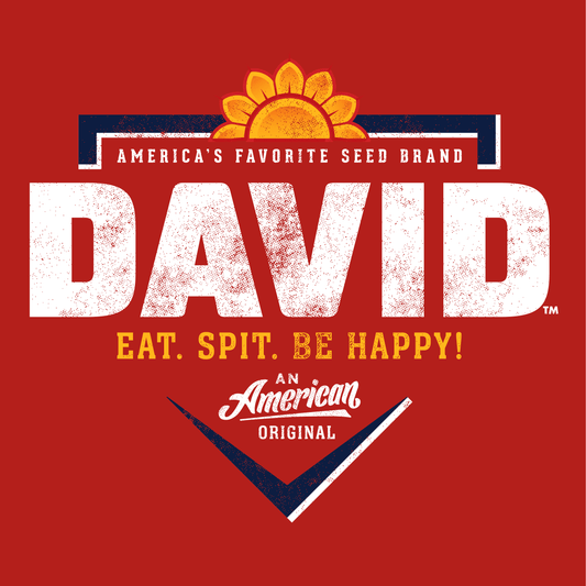 Official DAVID Sunflower Seeds Homeplate Logo up close