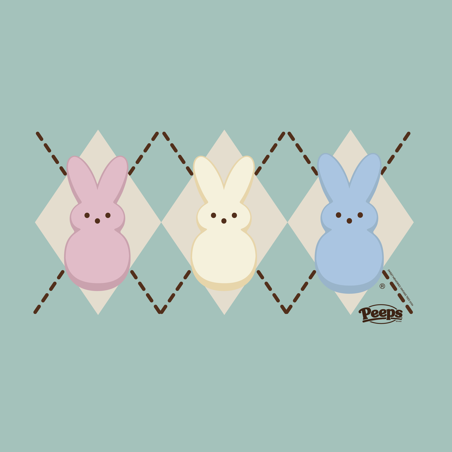 PEEPS® Seafoam Vintage Argyle Tee - PREORDER