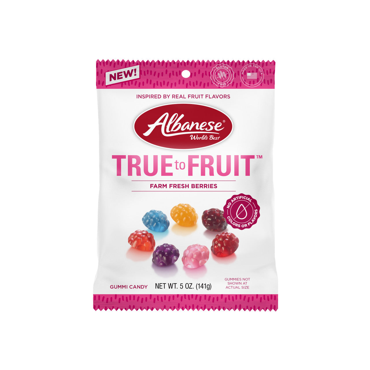 Albanese True To Fruit Farm Fresh Berries 5oz Peg Bag