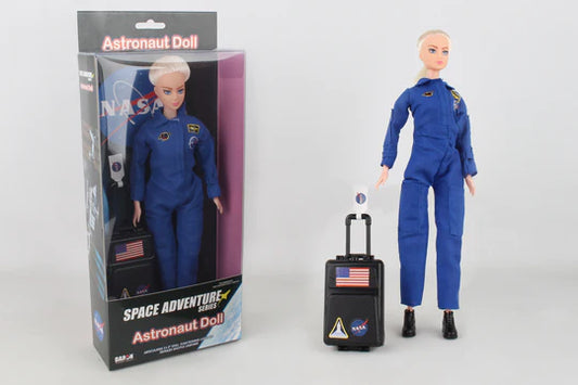 Astronaut Doll Female In Blue Suit In Box