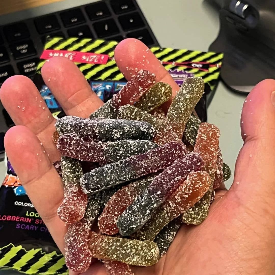 Rotten Sour Gummy Worms Candy: GF, Prebiotics, Low Sugar