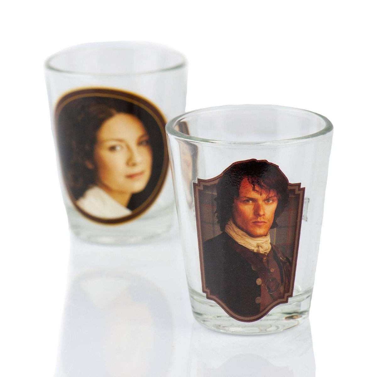 Outlander Jamie and Claire Fraser Shot Glass 2-Pack