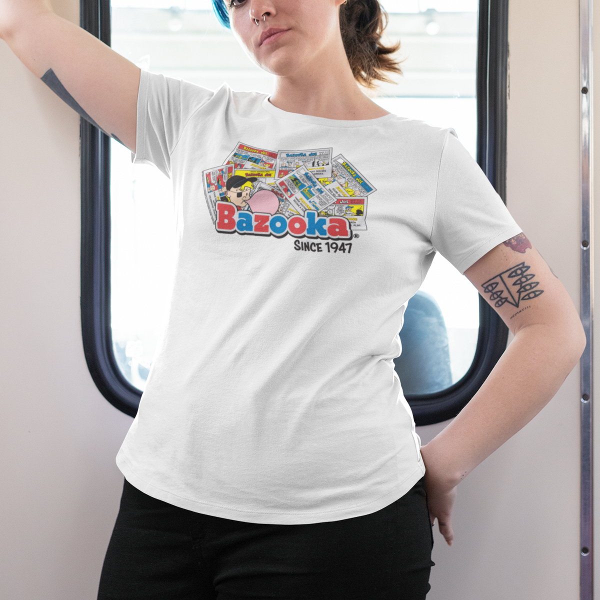 unisex bazooka joe bubble gum shirt styled casually nostalgic candy lover outfit