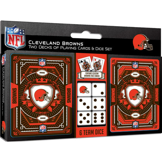 Cleveland Browns 2-Pack Playing Cards & Dice Set