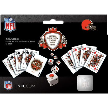 Cleveland Browns 2-Pack Playing Cards & Dice Set