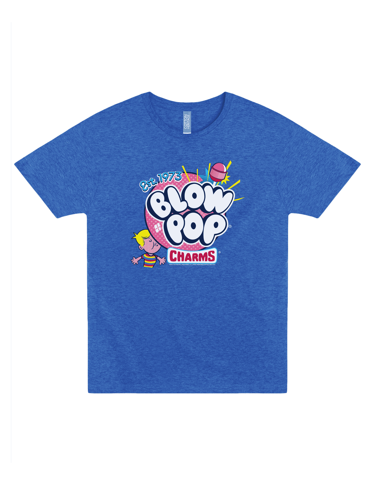 blow pop retro charms pop art graphic t shirt officially licensed candy brand vintage unisex tee