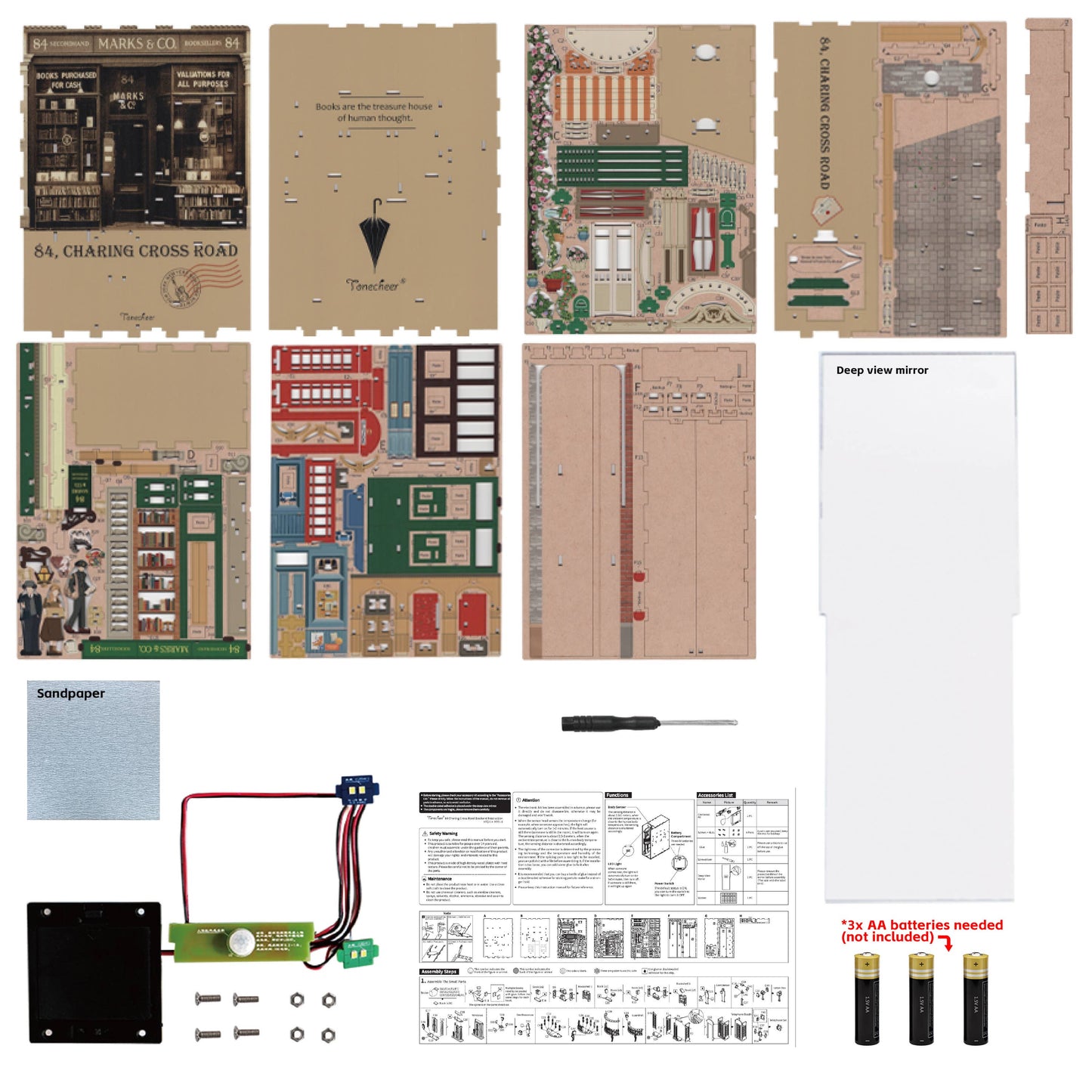 DIY Miniature House Book Nook Kit: 84 Charing Cross Road