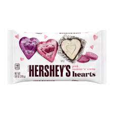 Valentine's Hershey's Pink Cookies 'N' Creme Pink Hearts Laydown Bag, 8.8oz