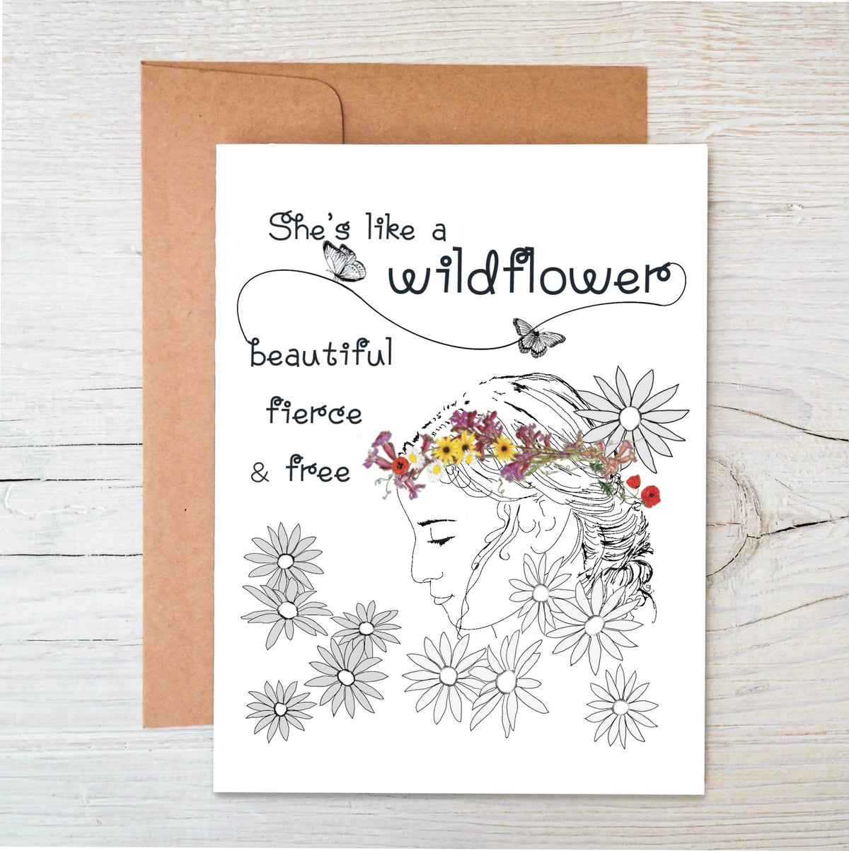 The Raven’s Edge Studio - Plantable Wildflower Seed Card: "She's Like a Wildflower"
