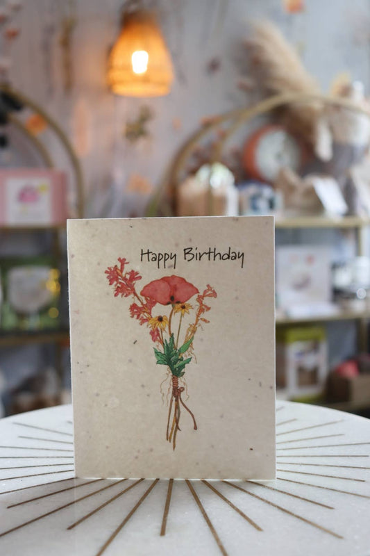 The Raven’s Edge Studio - Wildflower Seed Birthday Card: Eco Plantable, Rustic Bouquet