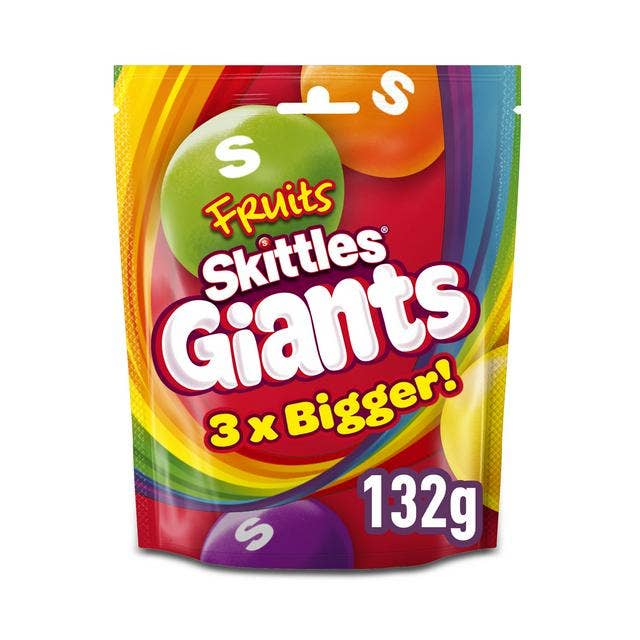 Skittles Giants Fruit Pouch UK Bag 132g