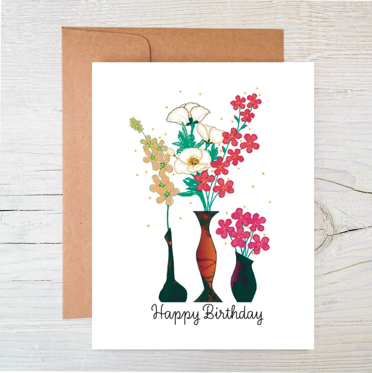 The Ravenโs Edge Studio - Wildflower Seed Birthday Card: Eco Plantable Greeting, Vases