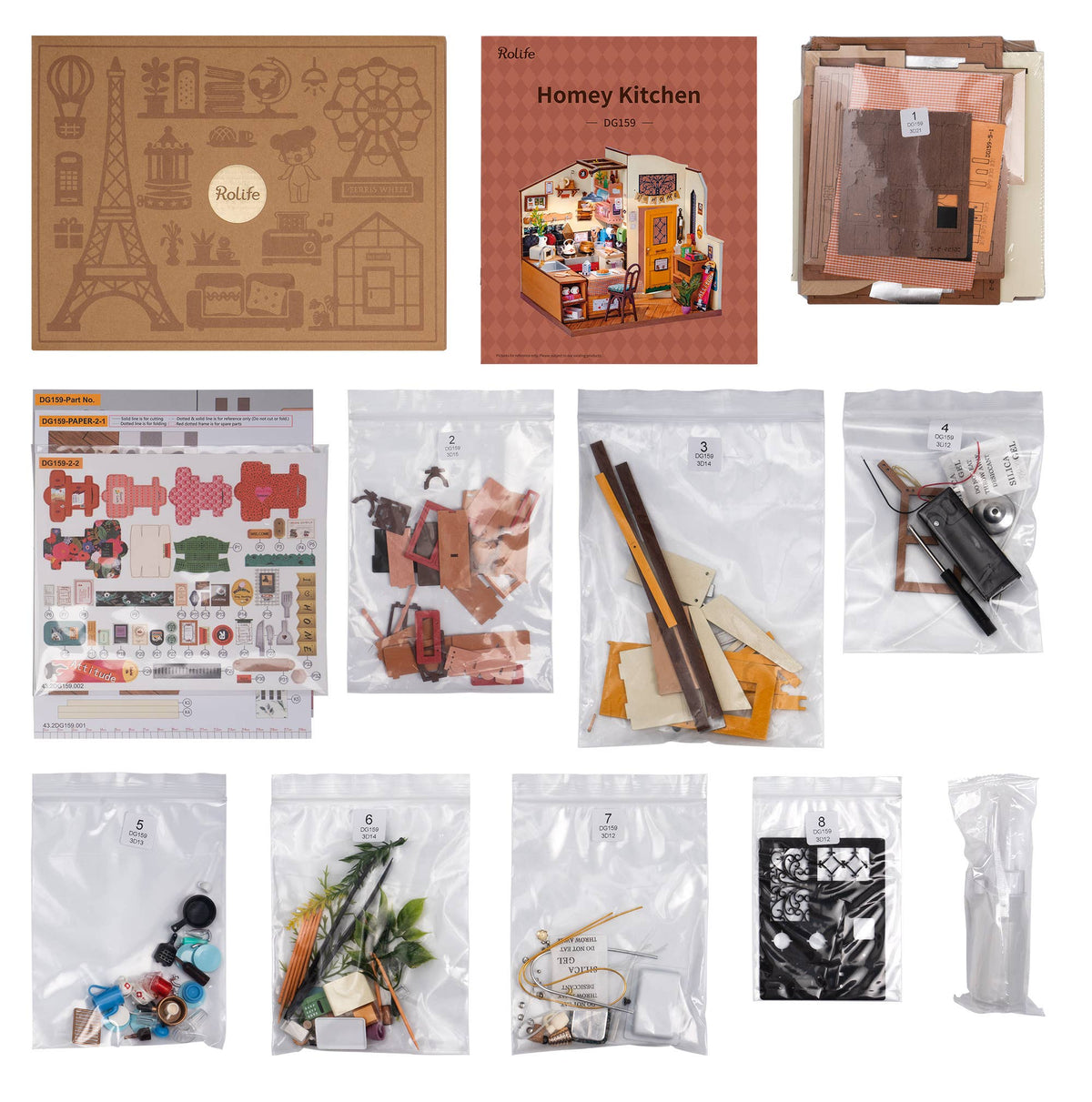 DIY Miniature House Kit: Cozy Kitchen