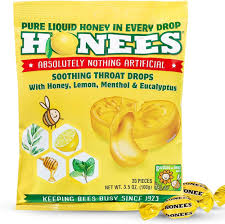 Honees Honey Lemon Cough Drops 20 Piece Bag
