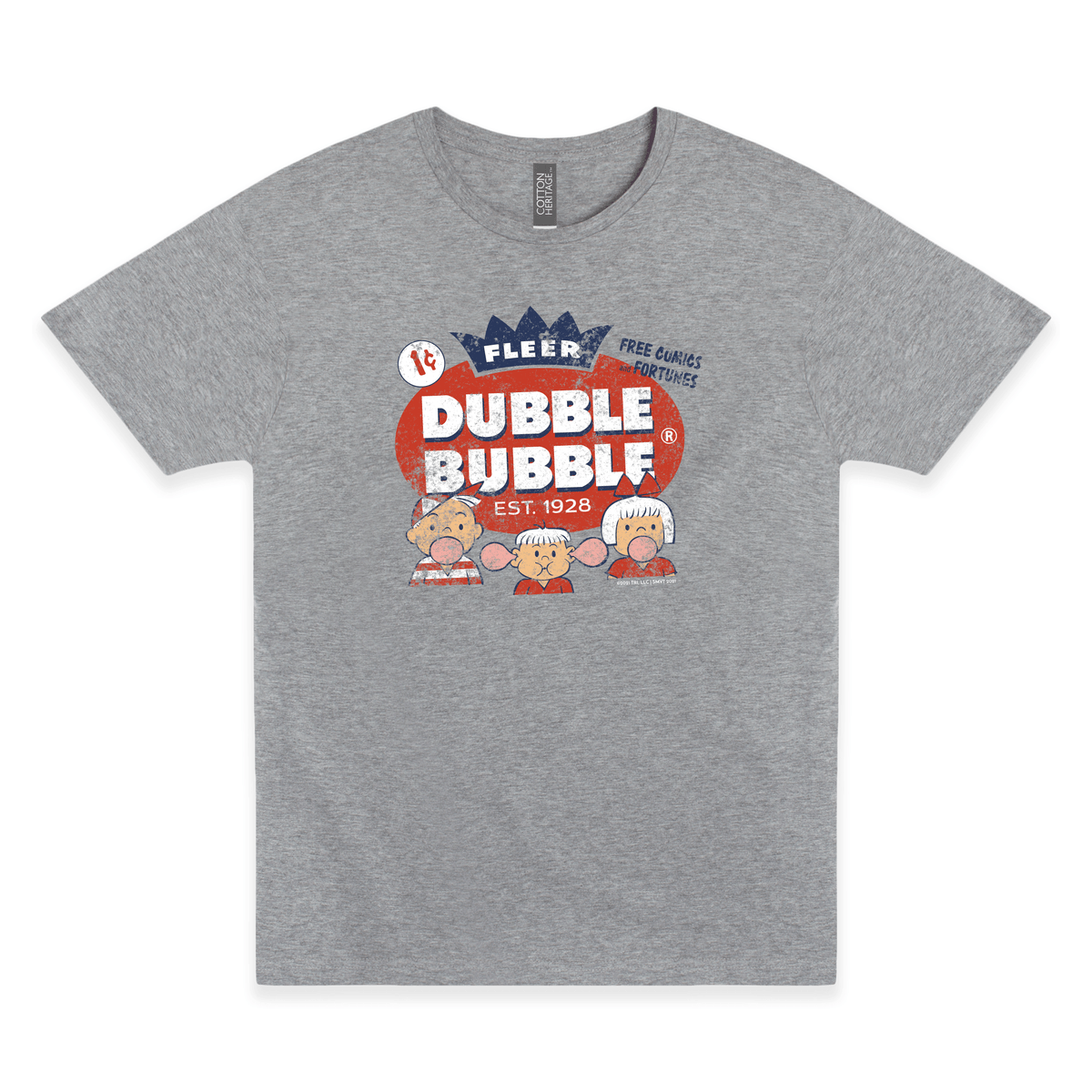 dubble bubble fleer free comics and fortunes bubble gum graphic t shirt officially licensed retro candy unisex tee