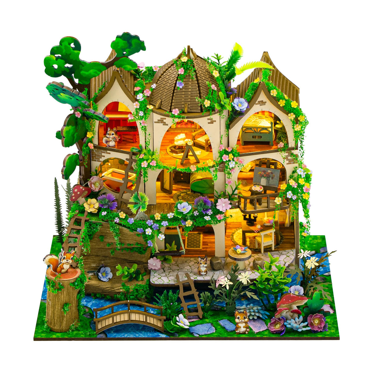 DIY Miniature House Kit: Birchwood Villa