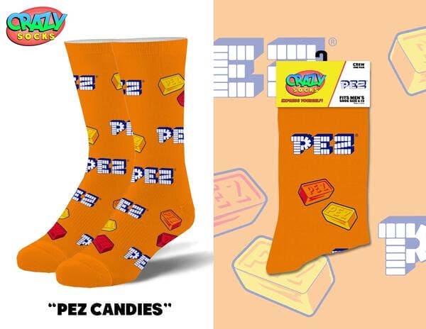 Pez Candies - Crazy Socks - Mens Crew Folded