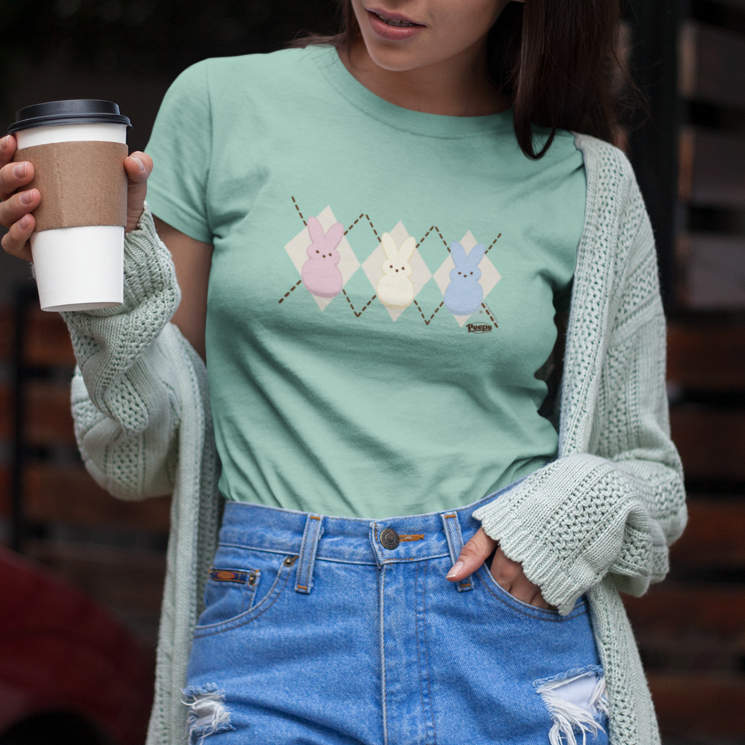PEEPS® Seafoam Vintage Argyle Tee
