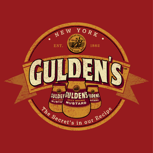 guldens mustard since 1862 vintage logo graphic t shirt classic condiment brand unisex tee artwork