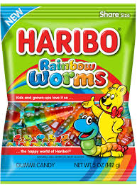 Haribo Rainbow Worms- 5oz