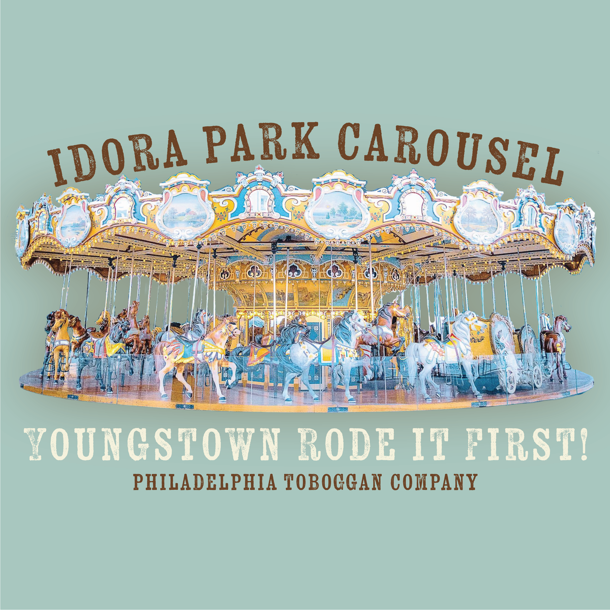 close up of idora park carousel youngstown rode it first graphic