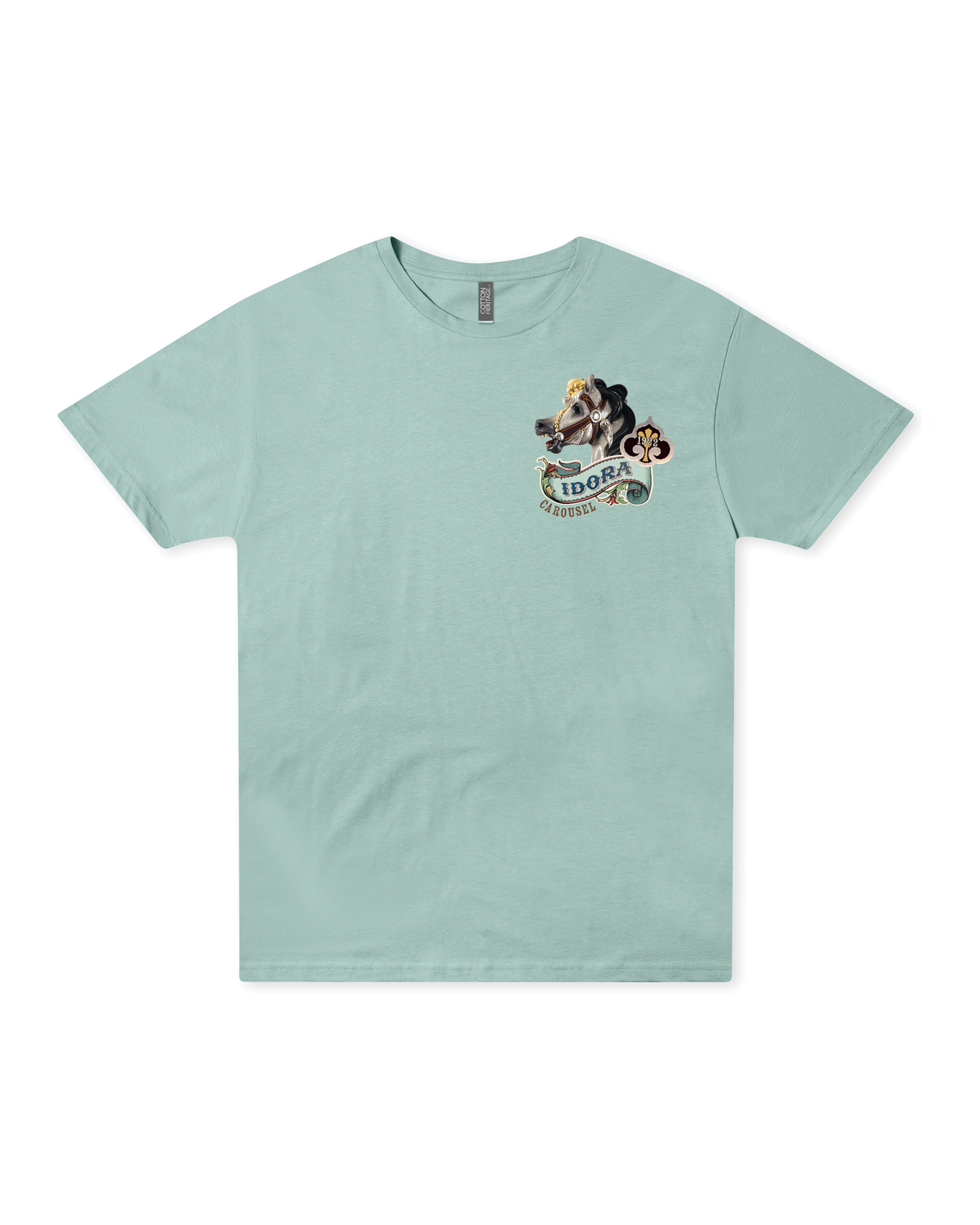 idora park carousel youngstown vintage graphic t shirt laid flat retro ohio apparel