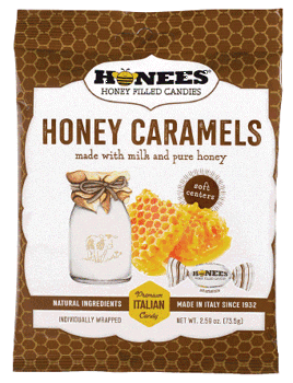 Honees Honey Caramel Drops 2.59oz Bag