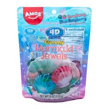Amos 4D Gummy Mermaid Jewels Peg Bag 6oz