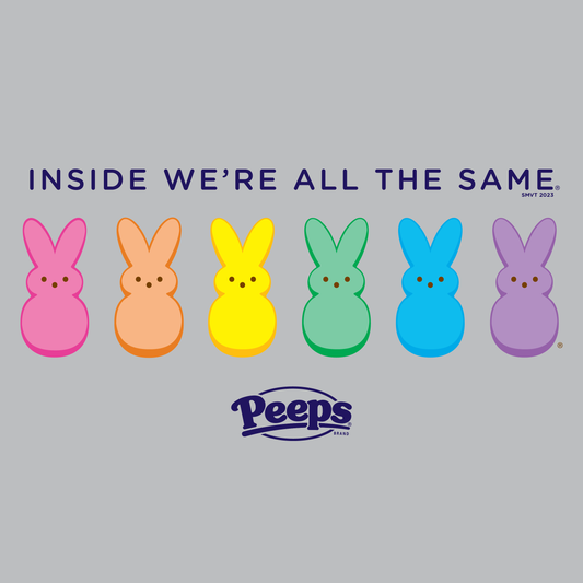 close up of peeps inside were all the same marshmallow candy graphic